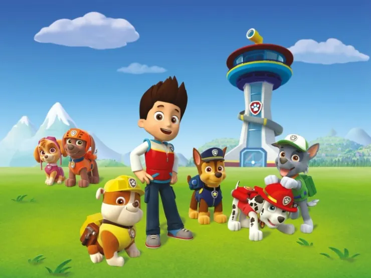 Sanders & Sanders Fototapete Paw Patrol Blau Grün und Rot 360 x 270 cm 600598* Fototapeten