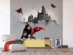Sanders & Sanders Fototapete Harry Potter Hogwarts Grau und Rot 3 x 2,7 m 601188* Fototapeten