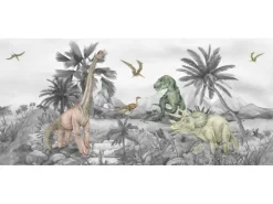 Sanders & Sanders Poster Dinosaurier Grau 0,75 x 1,7 m 601263
