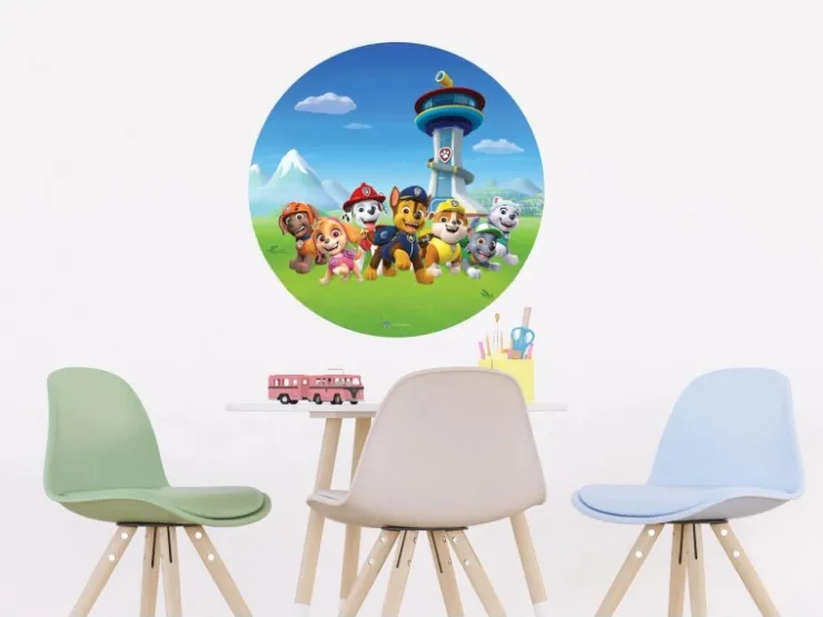 Sanders & Sanders Selbstklebende Runde Tapete Paw Patrol Blau und Grün Ø 70 cm 601292* Wandtattoos