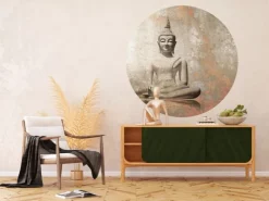 Sanders & Sanders Selbstklebende Runde Tapete Budha Beige Ø 140 cm 601126