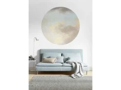 Sanders & Sanders Selbstklebende Runde Tapete Clous Blau und Beige Ø 125 cm 611729* Wandtattoos