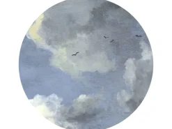 Sanders & Sanders Selbstklebende Runde Tapete Wolken Graublau Ø 125 cm 611771* Wandtattoos