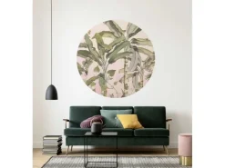 Sanders & Sanders Selbstklebende Runde Tapete Botanisch Rosa und Grün Ø 125 cm 611769