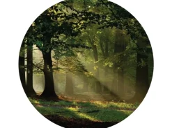 Sanders & Sanders Selbstklebende Runde Tapete Bewaldete Landschaft Grün Ø 140 cm 601134* Wandtattoos