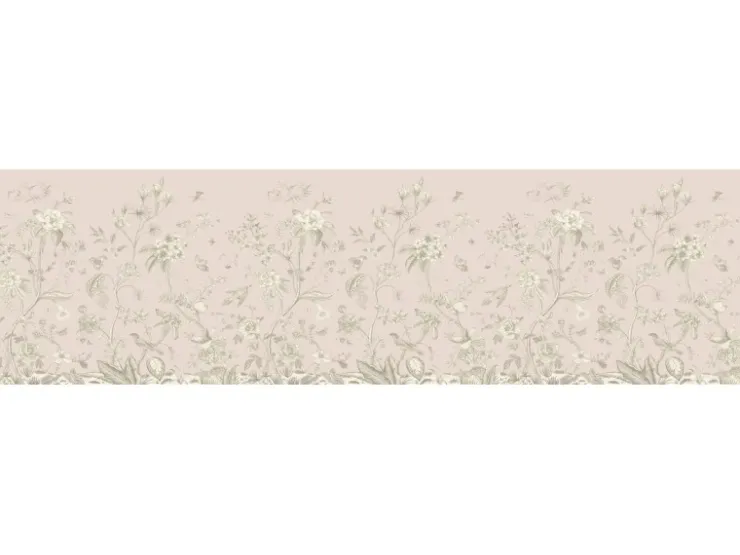 Sanders & Sanders Selbstklebende Tapetenbordüre Blumenmuster Beige 13.8 x 500 cm 601313