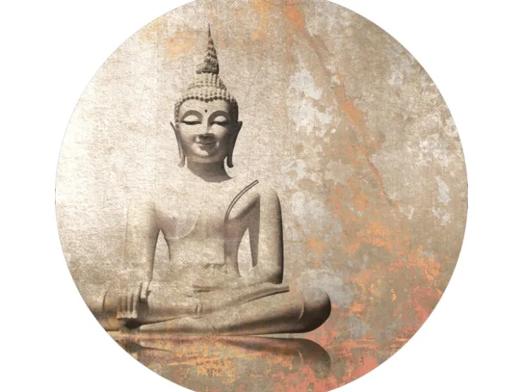 Sanders & Sanders Selbstklebende Runde Tapete Budha Beige Ø 70 cm 601089* Wandtattoos