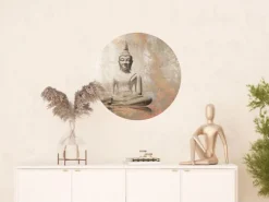 Sanders & Sanders Selbstklebende Runde Tapete Budha Beige Ø 70 cm 601089* Wandtattoos