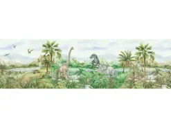 Sanders & Sanders Selbstklebende Tapetenbordüre Dinosaurier Grün 9.7 x 500 cm 601307