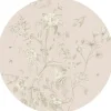 Sanders & Sanders Selbstklebende Runde Tapete Blumenmuster Beige Ø 140 cm 601280