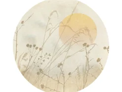 Sanders & Sanders Selbstklebende Runde Tapete Landschaft Sandbeige Ø 125 cm 612354* Wandtattoos