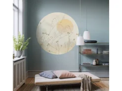 Sanders & Sanders Selbstklebende Runde Tapete Landschaft Sandbeige Ø 125 cm 612354* Wandtattoos