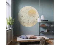 Sanders & Sanders Selbstklebende Runde Tapete Landschaft Sandbeige Ø 125 cm 612354* Wandtattoos