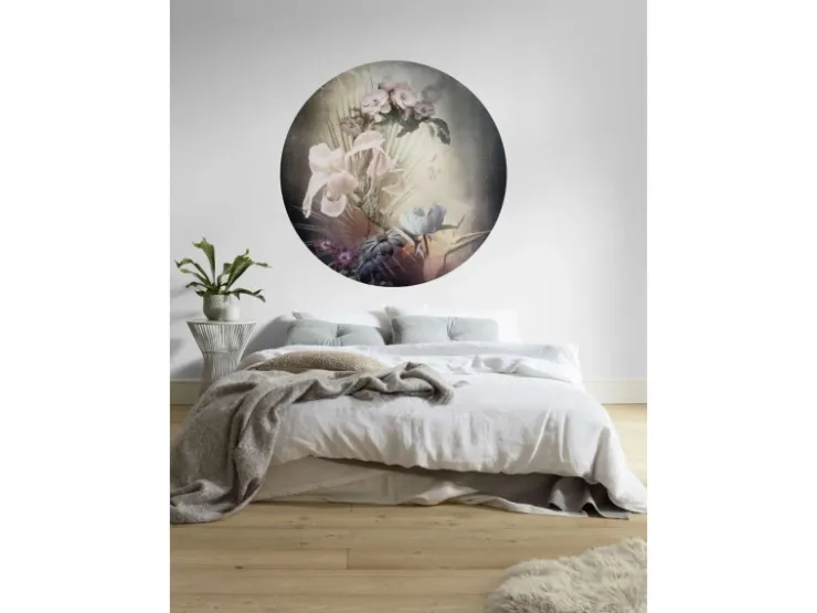 Sanders & Sanders Selbstklebende Runde Tapete Blumen Rosa Blau und Grün Ø 125 cm 611736* Wandtattoos