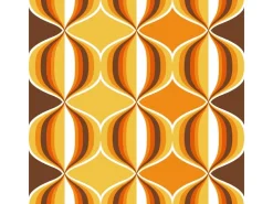 Sanders & Sanders Tapete Retro-Ornamente Gelb Braun und Orange 53 cm x 10.05 m* Dekorative Tapeten