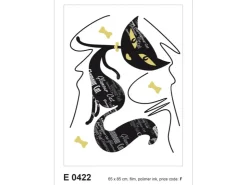 Sanders & Sanders Wandtattoo Katze Schwarz 65 x 85 cm 600247