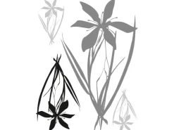 Sanders & Sanders Wandtattoo Blumen Grau und Schwarz 65 x 85 cm 600253* Wandtattoos