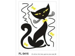Sanders & Sanders Wandtattoo Katze Schwarz 65 x 85 cm 600286* Wandtattoos