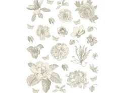 Sanders & Sanders Wandtattoo Blumen Grau 85 x 65 cm 601351