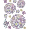 Sanders & Sanders Wandtattoo Blumen Lila Rosa und Gelb 65 x 85 cm 600274* Wandtattoos