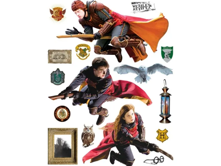 Sanders & Sanders Wandtattoo Harry Potter Grau und Rot 85 x 65 cm 601358