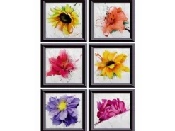 Sanders & Sanders Wandtattoo Blumen Gelb Lila und Rosa 65 x 85 cm 600276* Wandtattoos