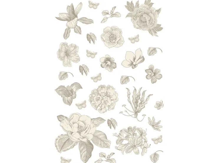 Sanders & Sanders Wandtattoo Blumen Grau 65 x 42.5 cm 601340* Wandtattoos