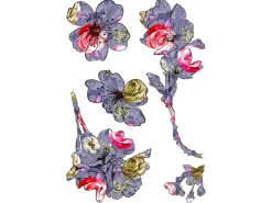 Sanders & Sanders Wandtattoo Blumen Lila Gelb und Rot 42,5 x 65 cm 600325* Wandtattoos