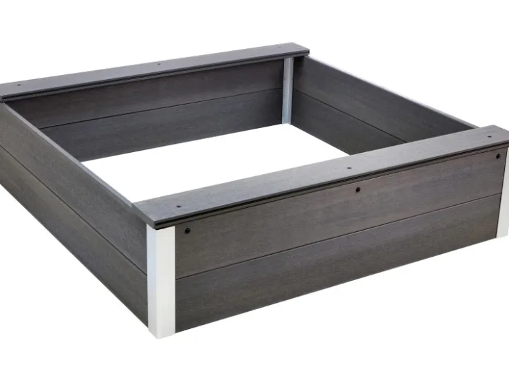 Sandkasten WPC Grau 110 cm x 110 cm x 32 cm