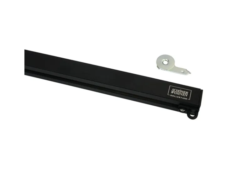 Schöner Wohnen Kollektion Schöner Wohnen Aluminium-Vorhangschienenset Emilia 1-läufig 200 cm Schwarz-Matt* Gardinen|Gardinenschienen