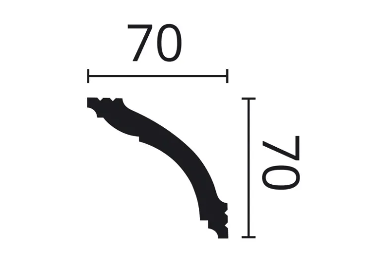 Schöner Wohnen Kollektion Deckenleiste Elegant 1 HDPS 70 mm x 70 mm