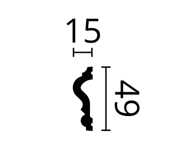 Schöner Wohnen Kollektion Wandleiste Elegant 3 HDPS 15 mm x 50 mm