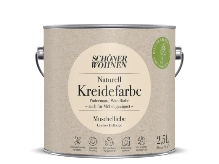 SCHÖNER WOHNEN-Farbe Schöner Wohnen Naturell Kreidefarbe 2,5 l* Innenfarben
