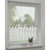 Sehlbach Bistrogardine mit Schlaufen Rankenstickerei 135 cm x 45 cm Weiß* Vitrinen