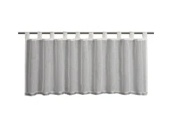 Sehlbach Bistrogardine mit Schlaufen Shiny Border 135 cm x 45 cm Weiß* Vitrinen