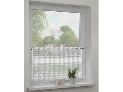 Sehlbach Bistrogardine mit Stangendurchzug Klassik 140 cm x 60 cm Weiß