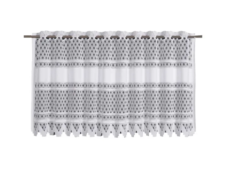 Sehlbach Bistrogardine mit Stangendurchzug Klassik 140 cm x 60 cm Weiß