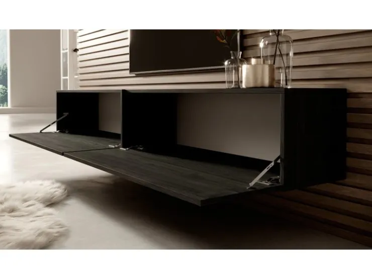 Selsey TV-Hängeboard Bisira 200 cm Holzoptik Esche Schwarzgrau* TV-Wände