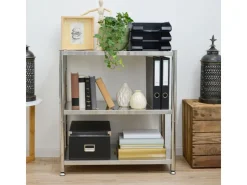 shelfr Edelstahl Schwerlastregal bis 120 kg auf 3 Ebenen 74 x 41 x 77 cm* Flaschenregale|Schwerlastregal