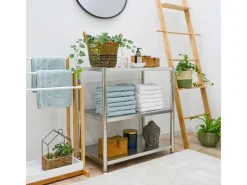 shelfr Edelstahl Schwerlastregal bis 120 kg auf 3 Ebenen 74 x 41 x 77 cm* Flaschenregale|Schwerlastregal