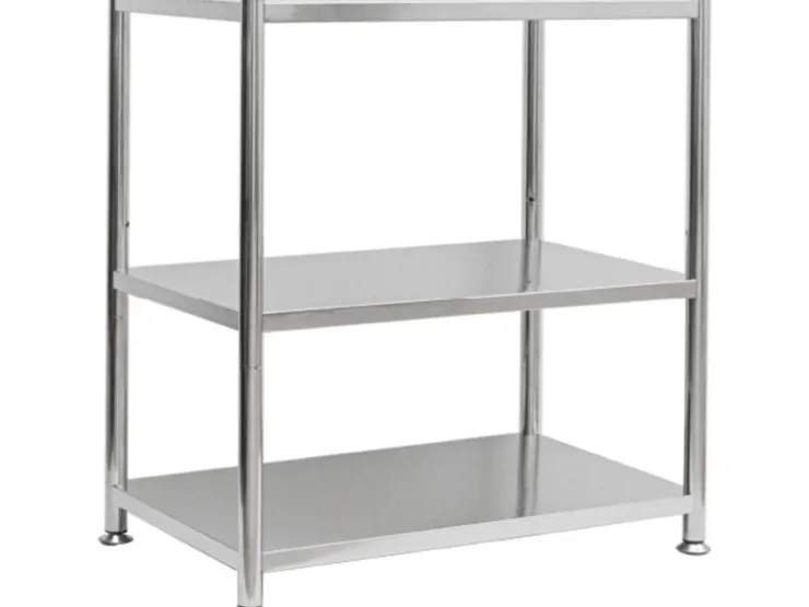 shelfr Edelstahl Schwerlastregal bis 60 kg auf 3 Ebenen 61 x 36 x 82 cm* Flaschenregale|Schwerlastregal