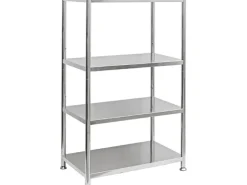 shelfr Edelstahl Schwerlastregal bis 150 kg auf 4 Ebenen 74 x 41 x 109 cm* Metallregale|Schwerlastregal