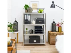 shelfr Edelstahl Schwerlastregal bis 150 kg auf 4 Ebenen 74 x 41 x 109 cm* Metallregale|Schwerlastregal