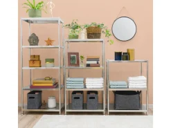 shelfr Schwerlast Edelstahl Regal mit 5 Ebenen 61 x 36 x 145 cm bis 60kg* Regalsysteme