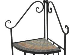 Siena Garden Eckregal Prato Eisen 63 cm x 29 cm x 142 cm Schwarz Mosaik* Eckregale|Mosaik