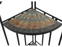 Siena Garden Eckregal Prato Eisen 63 cm x 29 cm x 142 cm Schwarz Mosaik* Eckregale|Mosaik
