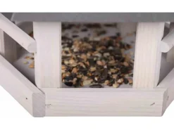 Siena Garden Vogelhaus Kiefer Hellgrau und Anthrazit 29 cm x 33 cm x 35 cm FSC®