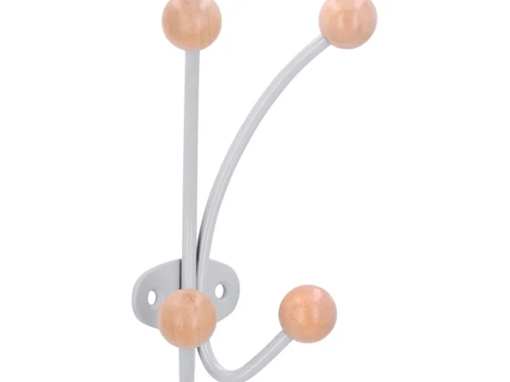 Siro Garderobenhaken 1292 Metall Silbergrau Ahorn* Garderoben