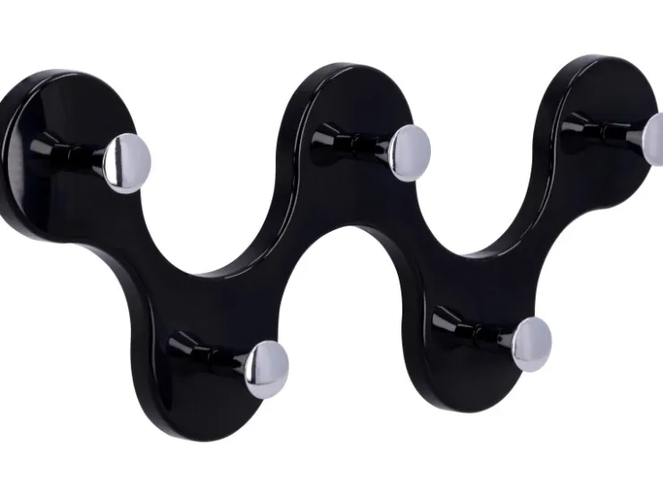 Siro Hakenleiste 01047 Kunststoff Schwarz Chrom Länge 248 mm 5 Haken