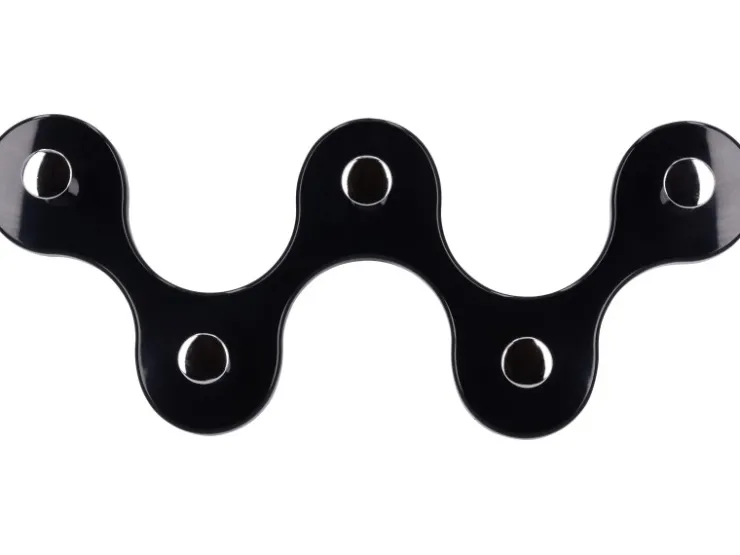 Siro Hakenleiste 01047 Kunststoff Schwarz Chrom Länge 248 mm 5 Haken